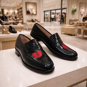 G.H. Bass Weejuns Broken Heart Penny Loafers Dark Academia Preppy Goth SteamPunk